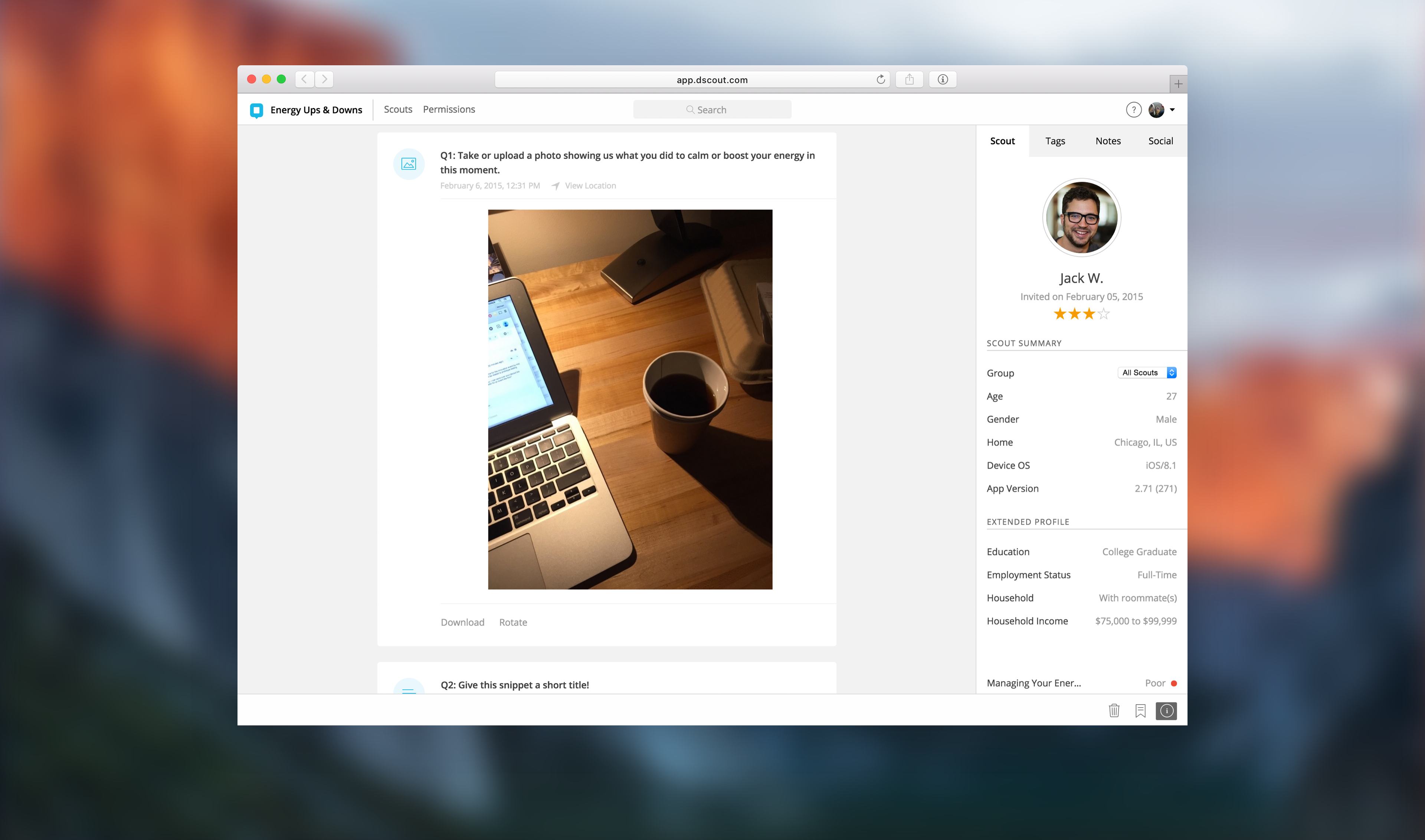 dscout - Researcher Web App - Entry Details