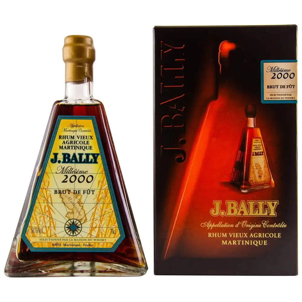 Image of the front of the bottle of the rum J. Bally Millésime 2000