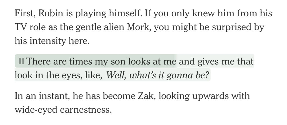 Inline audio player on the New York Times