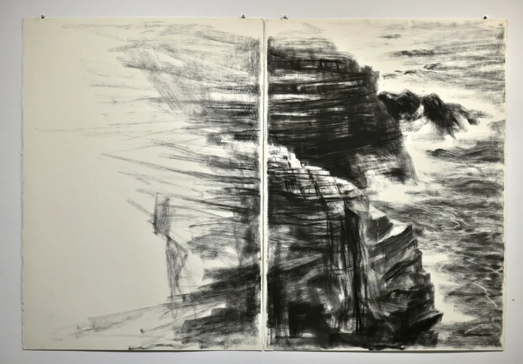 Donald Teskey Now His Days 2010 charcoal on paper 105 x 150 cm