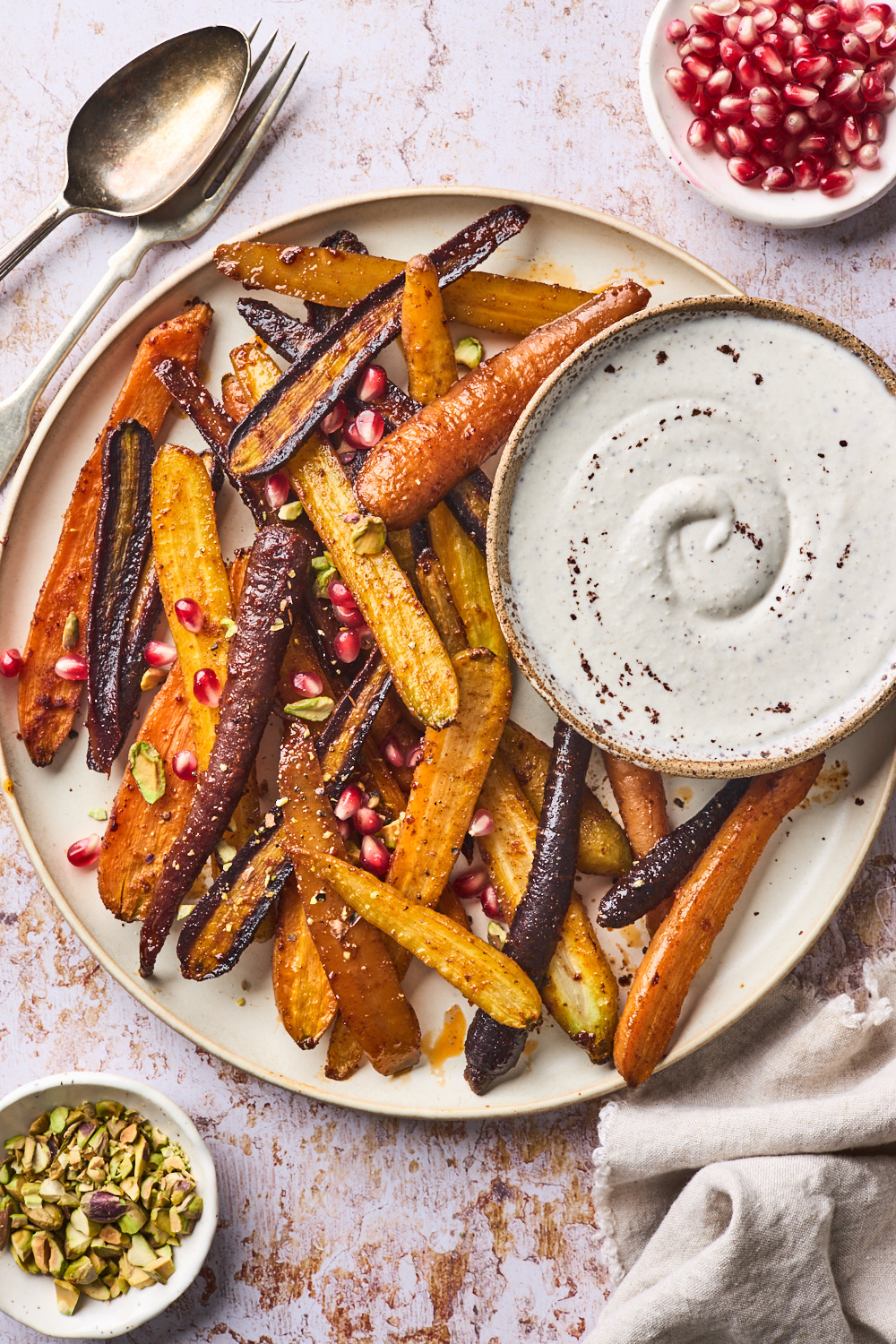 Spiced Roasted Carrots With Sumac Whipped Feta