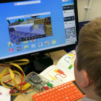 A child on a computer