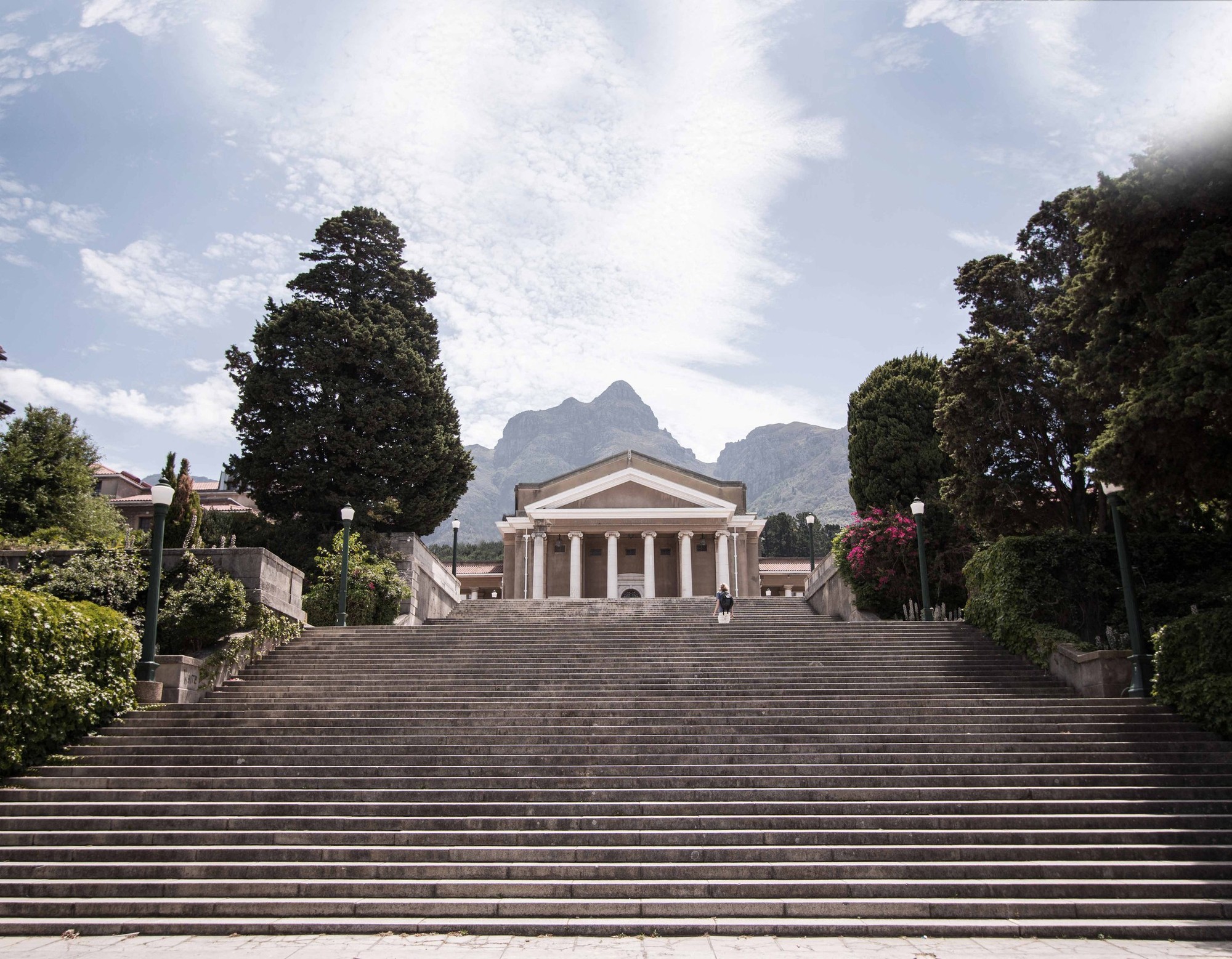 Stairs leading to Memorial Plaza and Sarah Baartman Hall at Cape Town University