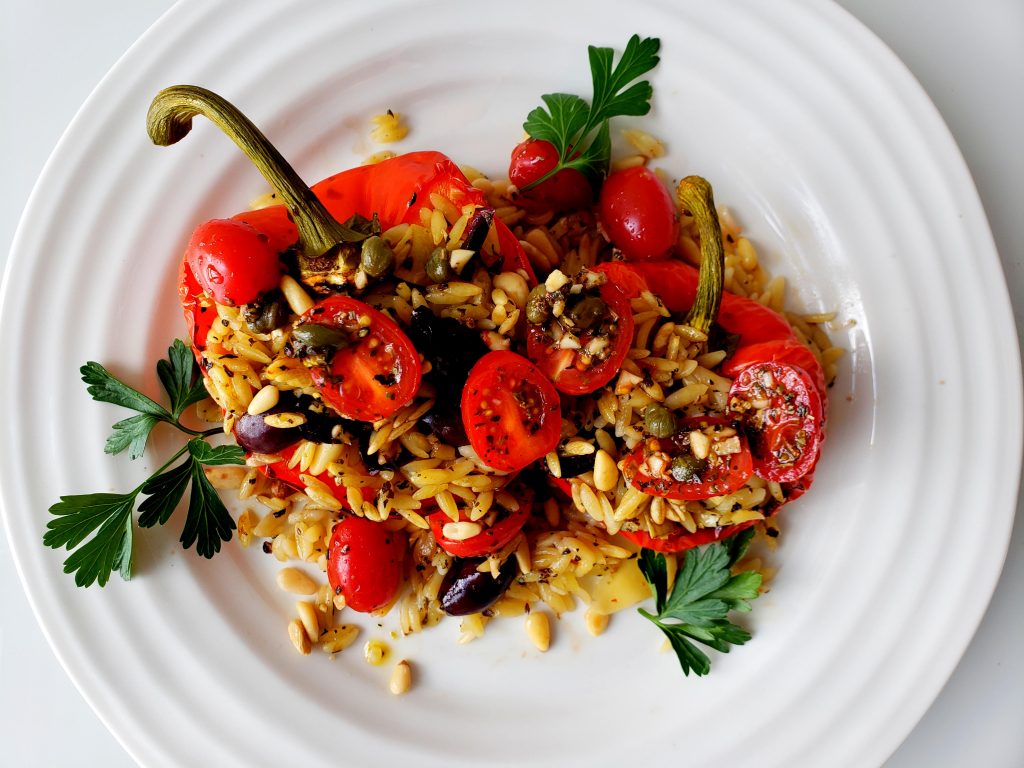 Italian Stuffed Peppers with Lemon Orzo | Let's Talk Vegan