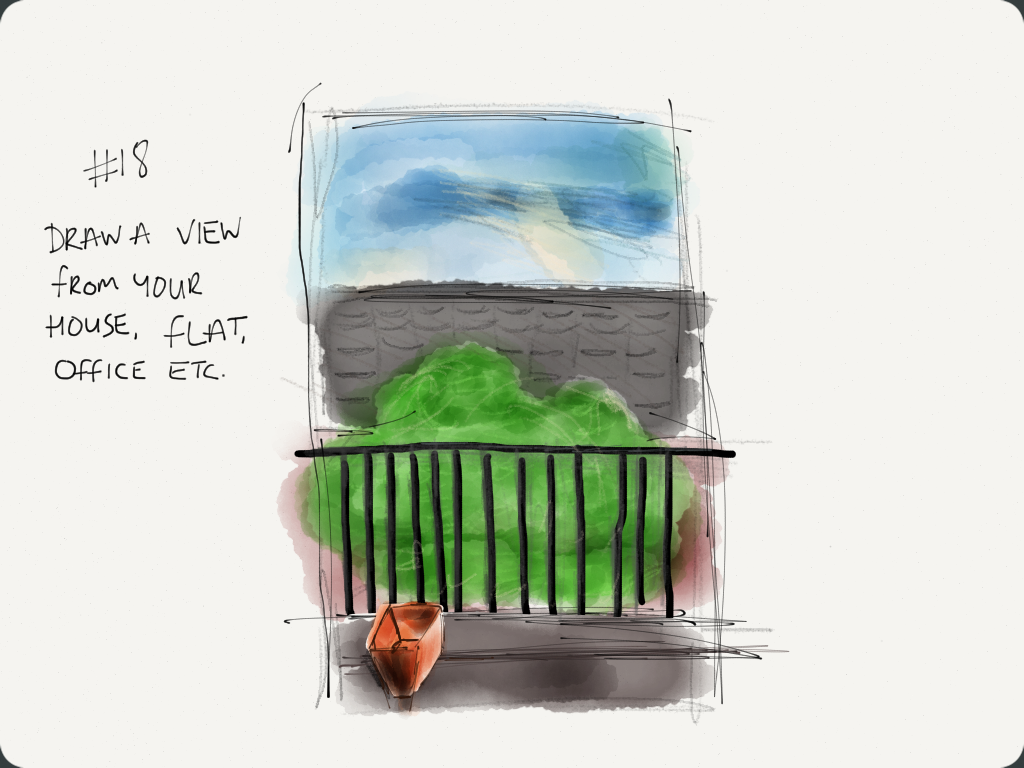 A view out of a door to a balcony