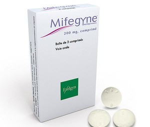 packaging of mifegyne abortion pills
