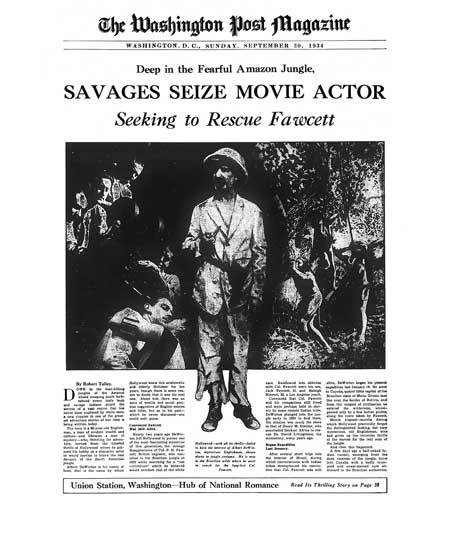A news story about Albert de Winton, the Hollywood actor who, in 1933, had vowed to find Fawcett dead or alive.