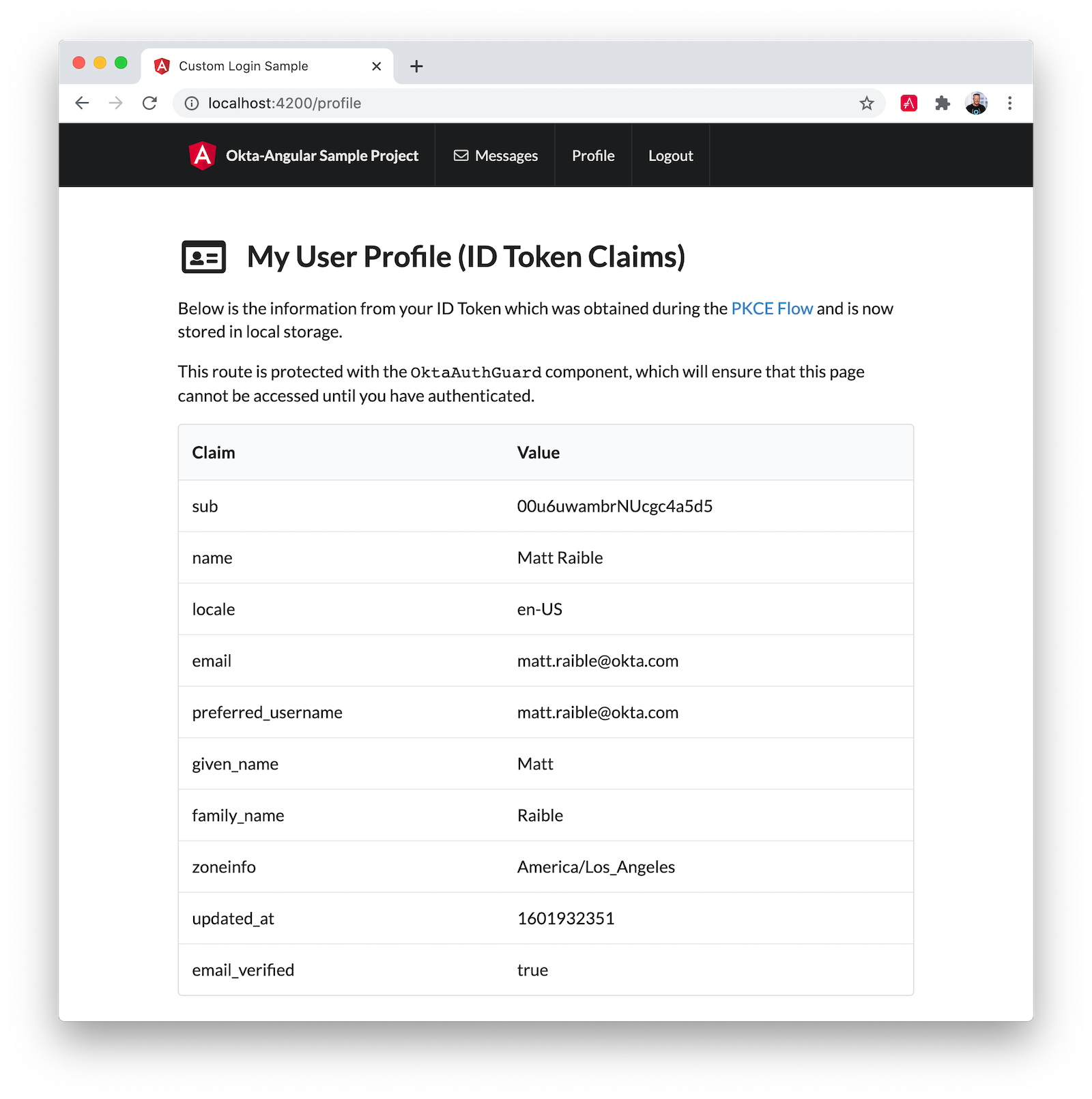 Your ID Token Claims