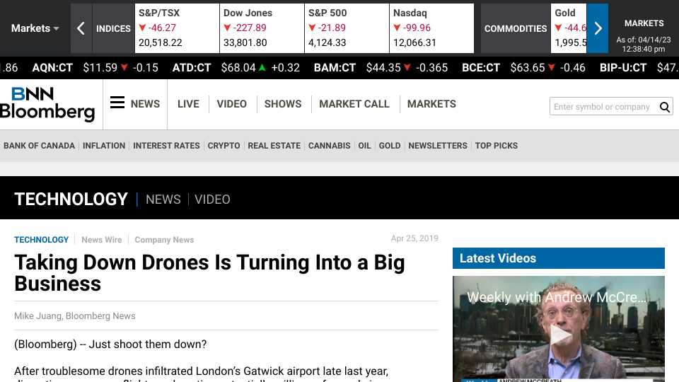 Technology Down Drones Is Turning Into a Big Business