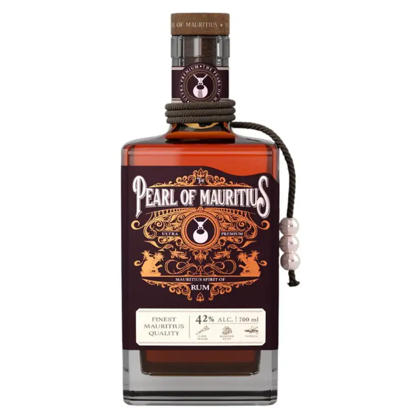 Image of the front of the bottle of the rum The Pearl of Mauritius