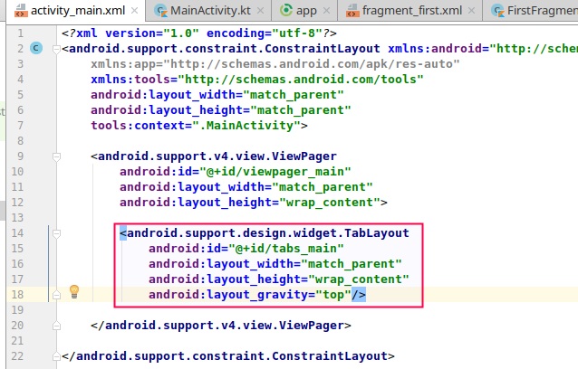 Menambahkan tablayout activity main