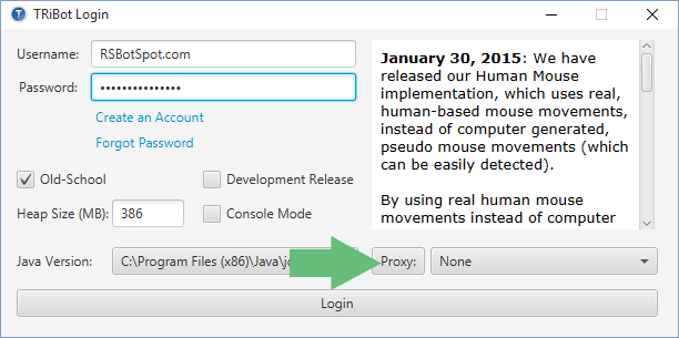 TRiBot Proxy Button - RSBotSpot