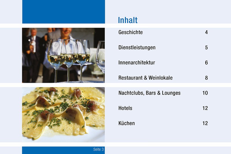 Business-Broschüre Inhaltsverzeichnis