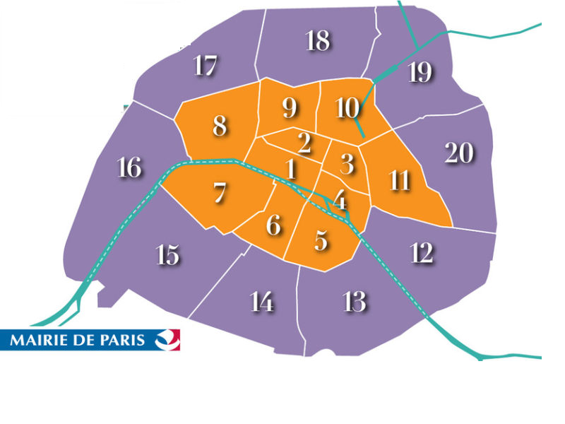 Carte des zones de stationenment Paris
