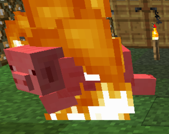 Minecraft Burning Pig