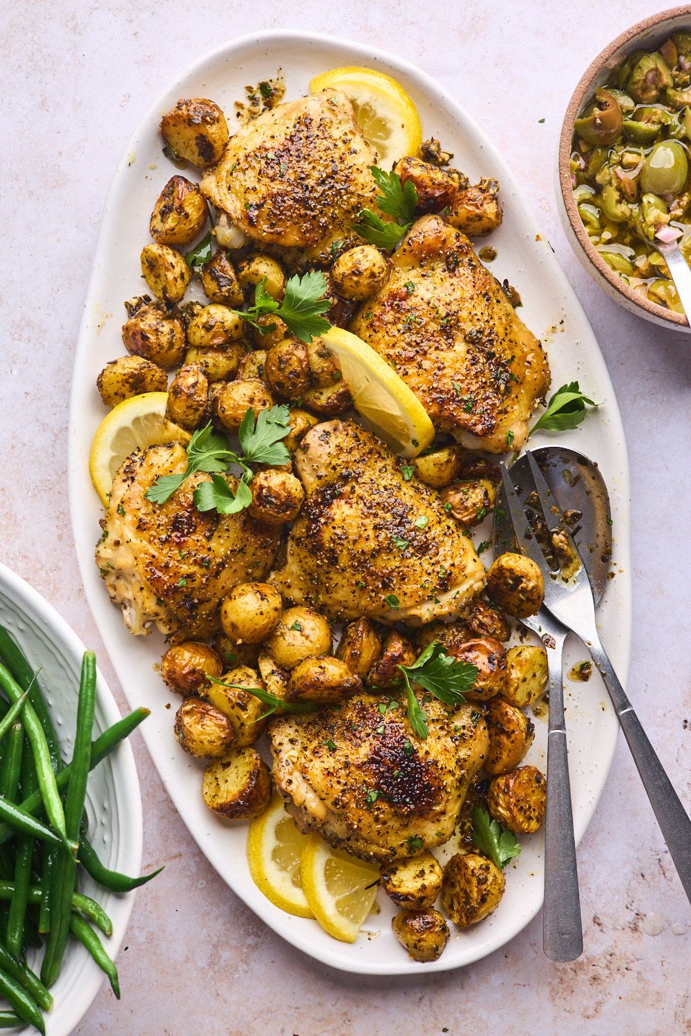 Sheet Pan Lemony Chicken With Potatoes and Green Beans