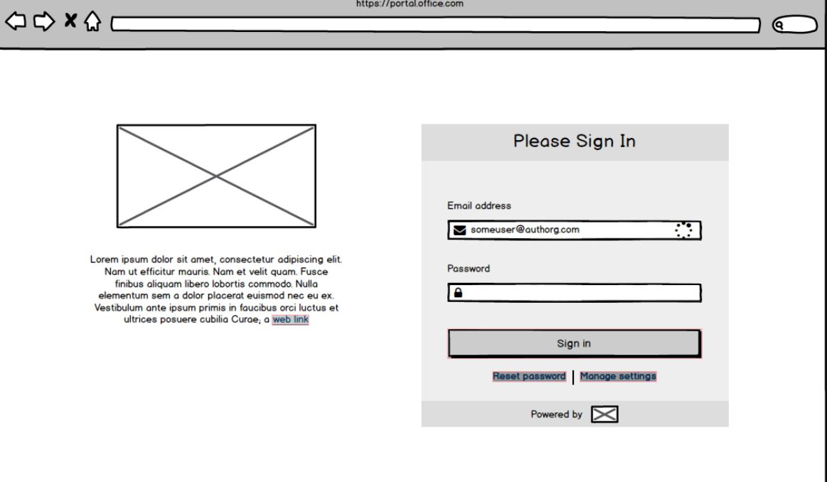 IAM Cloud Simple Sign On wireframes
