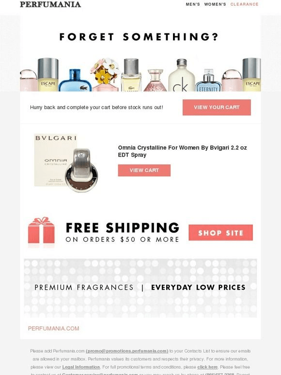 Perfumania reminder email