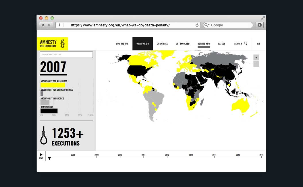 Image showing the Amnesty Death Penalty Maps on a desktop