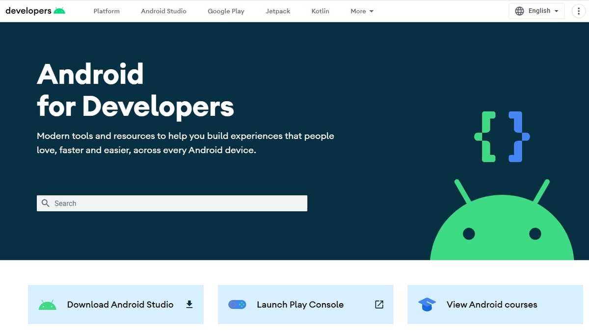 안드로이스 스튜디오(Android Studio) 홈페이지