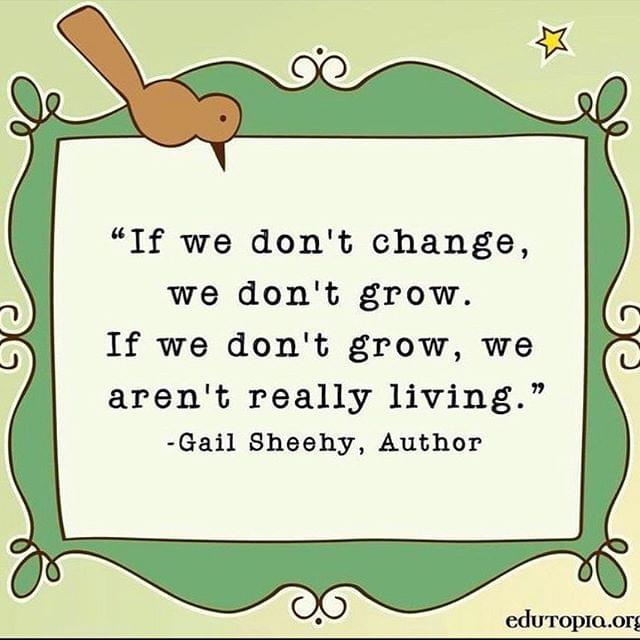 If we don't change, we don't grow. If we don't grow, we aren't really living.