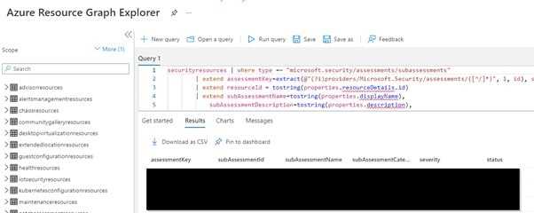 View all patching suggestions in Azure Resource Graph Explorer