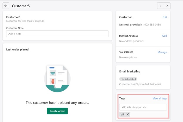 Add tag to customers in Shopify