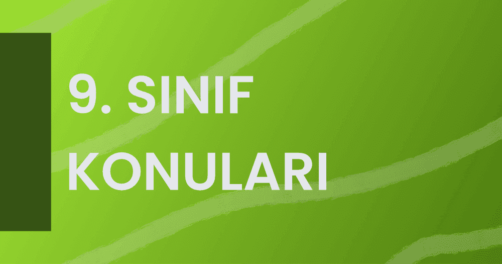 9. Sınıf Konuları (2021 – 2022 MEB Uyumlu)