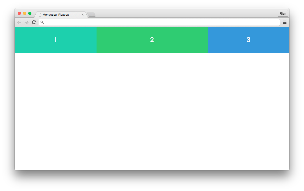Flexbox layout : Flex-grow:2 pada box 2