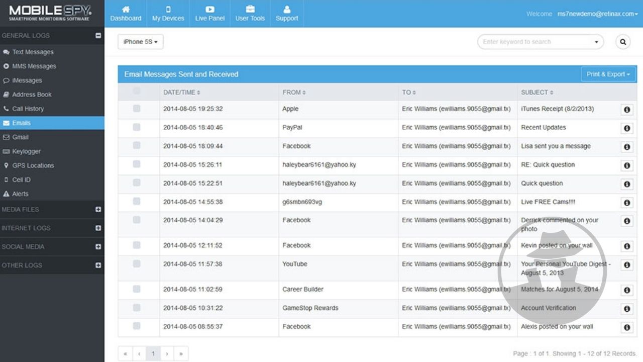 Demo Mobile Spy - Hack Pesan Gmail