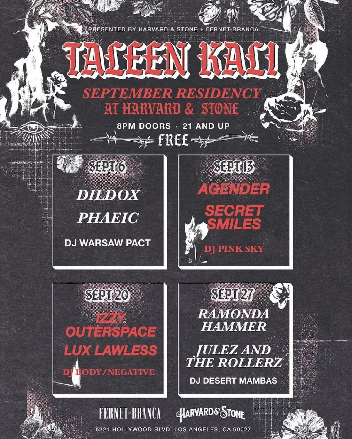 Taleen Kali / Ramonda Hammer / Julez & the Rollers / DJ Desert Mambas