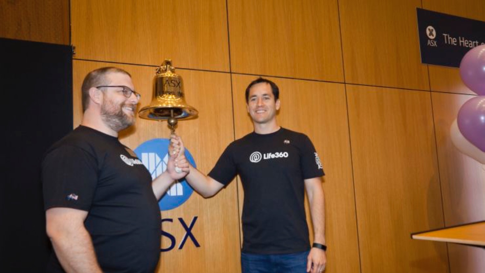 Life360 ringing the bell at the Australian Securities Exchange