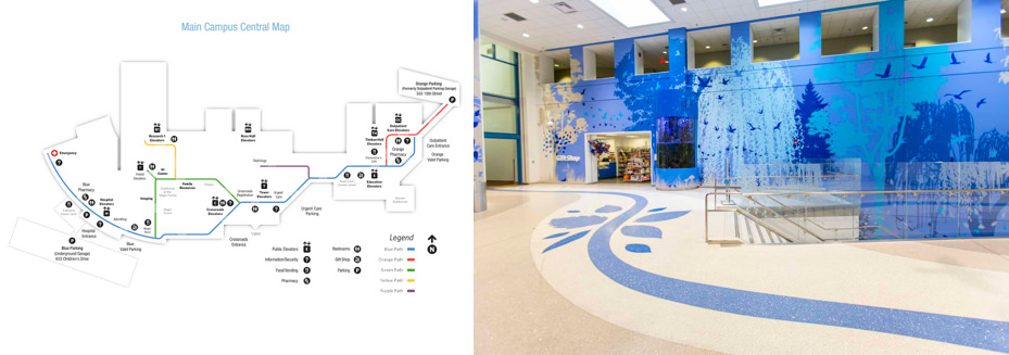 Picture of Nationwide Children's Hospital wayfinding guide.