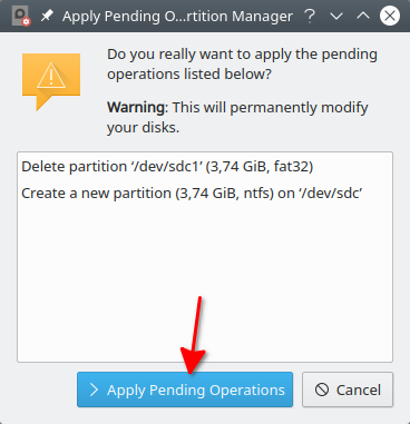 Membuat partisi pada KDE partition manager