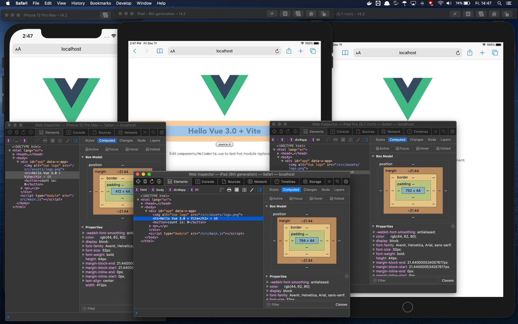 Open the Simulator tool in Xcode
