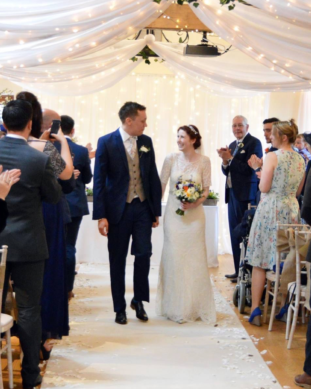 Jennie and James, married at Beeston Manor