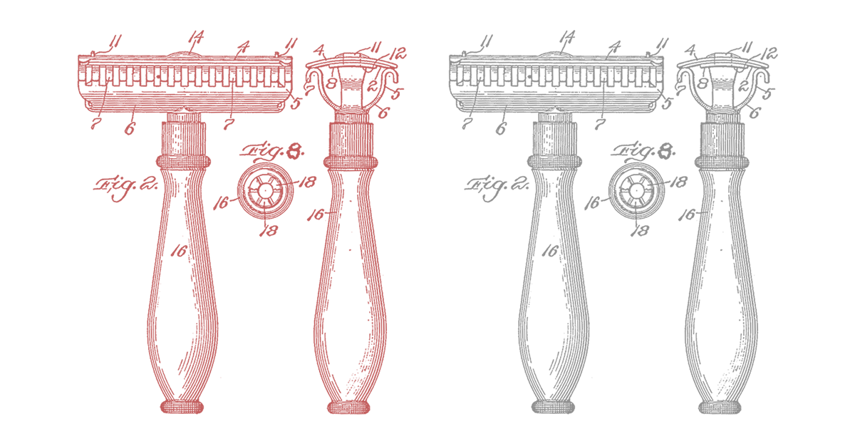 The Gillette patent for the first razor