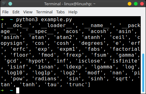 python module list all functions
