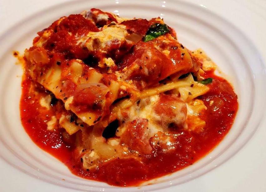 Slice of vegan lasagna