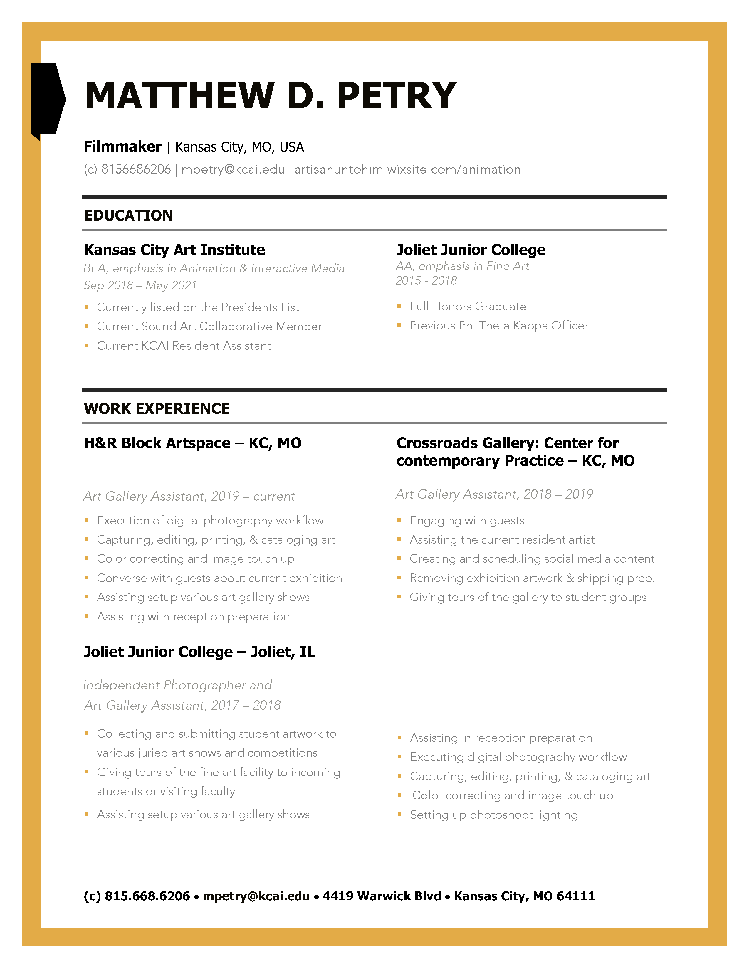 Resume Page 1