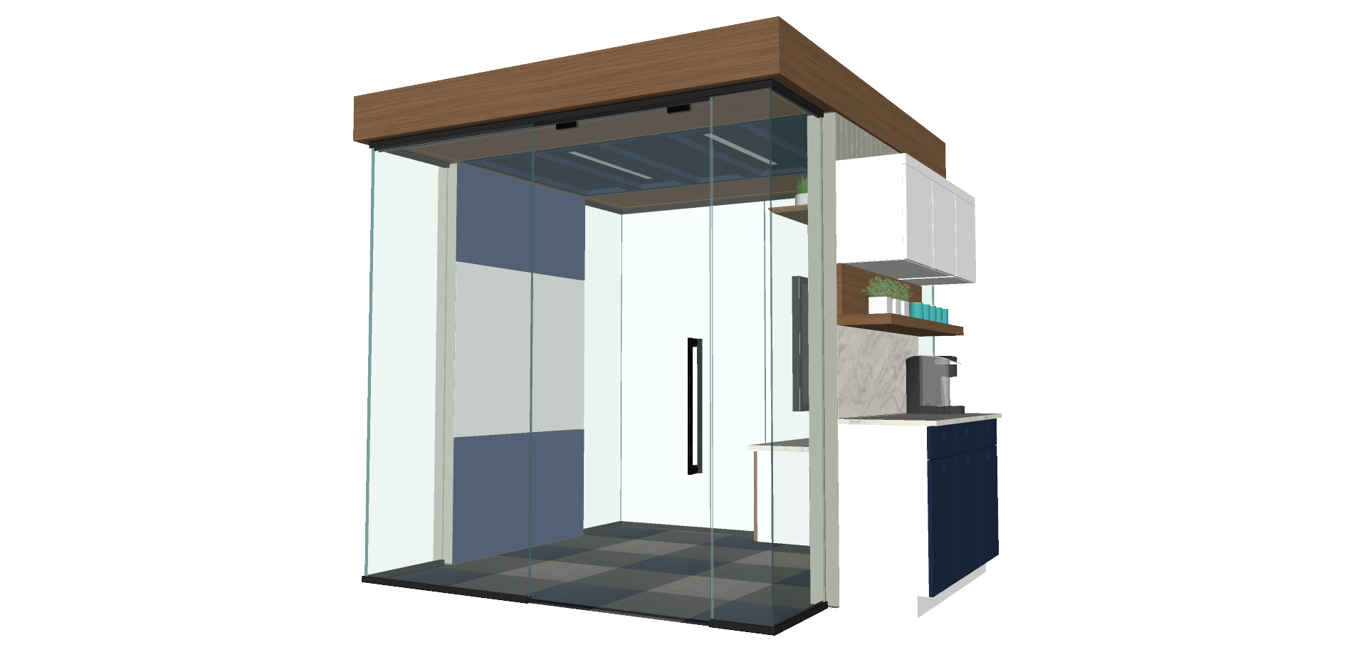 Digital rendering of component-based interior space