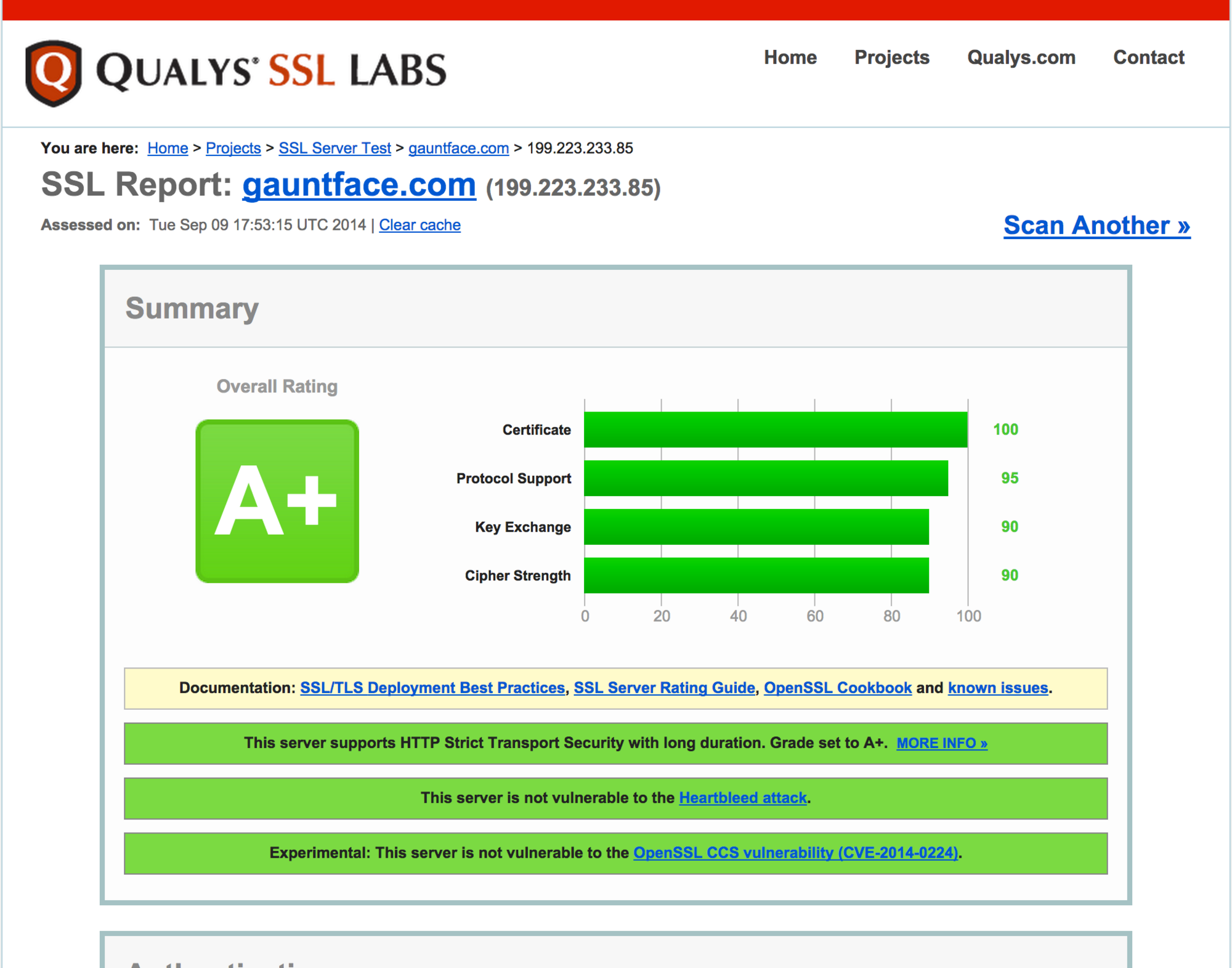 SSLLabs Test Results for Gauntface.com
