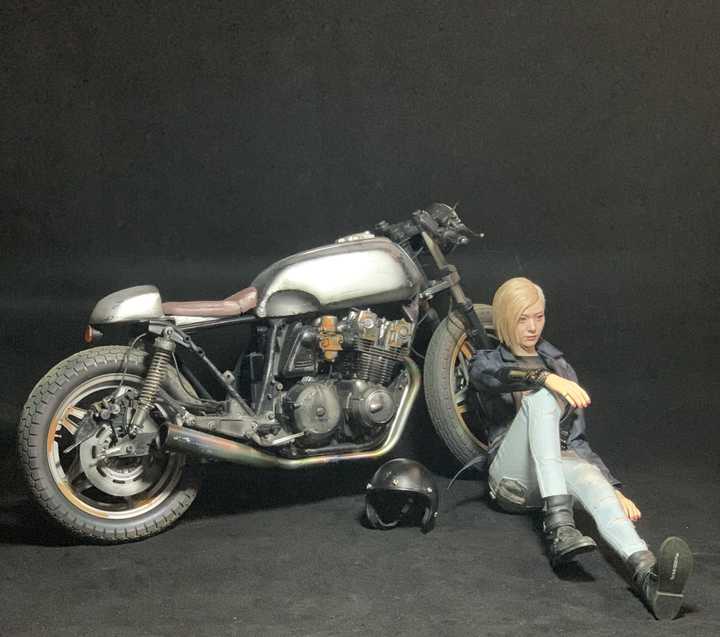 Cool Girl With Motorcycle