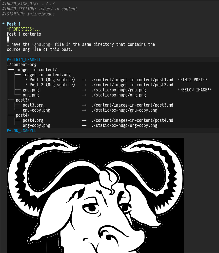 Screenshot of an Org mode buffer showing image in content