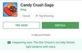 Instant Apps Candy Crush