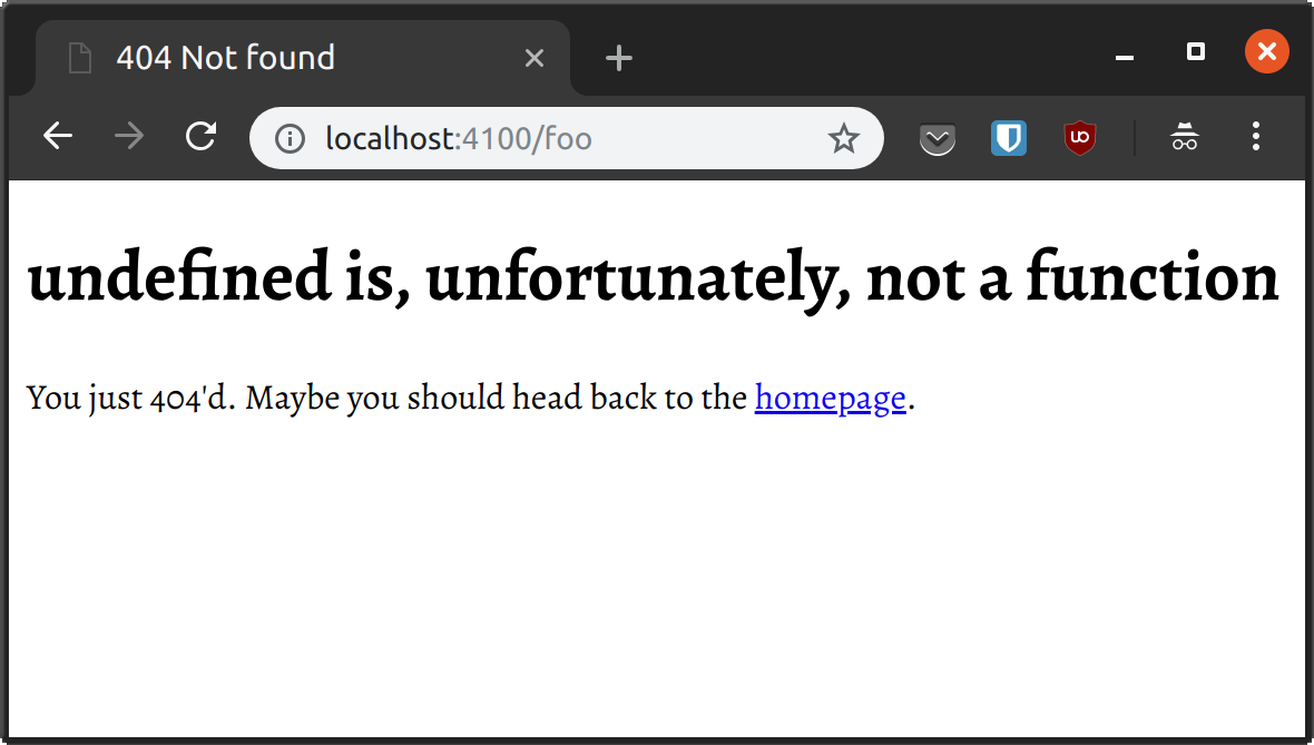 Chrome showing the 404 response that the server sends to the browser