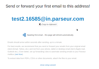 Parseur awaits your first email