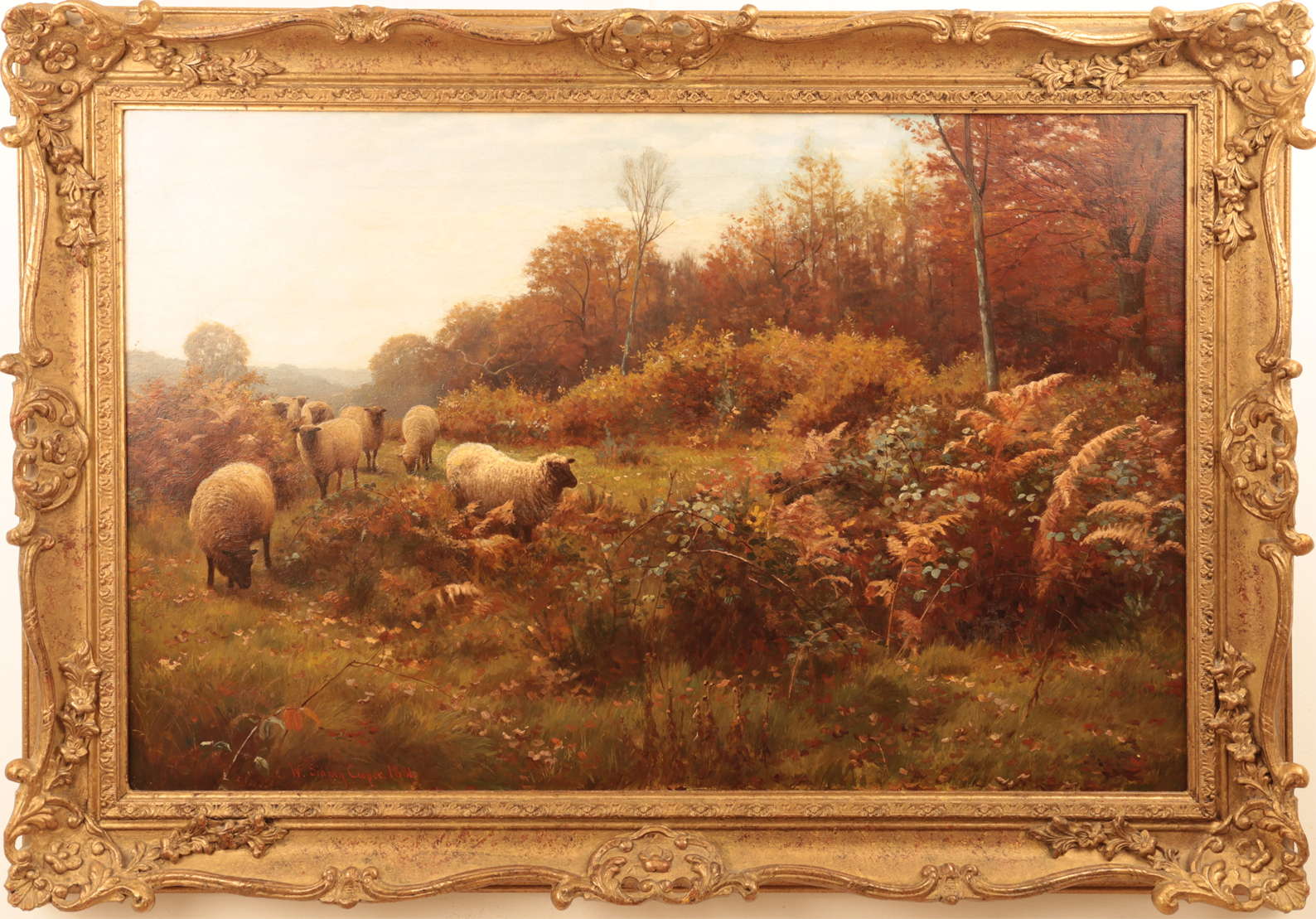 William Sidney Cooper Painting - Landscape with Sheep - 19th Century ...