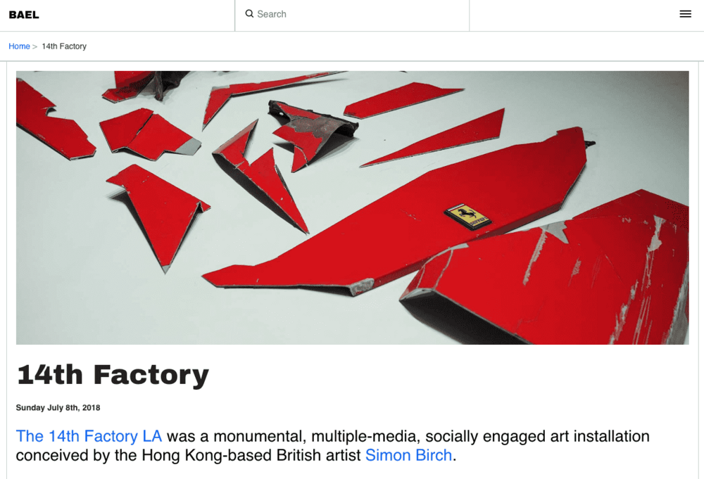 Screenshot of a page created with 