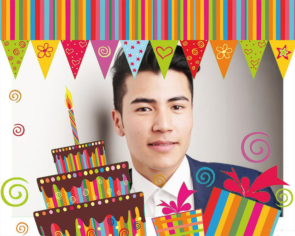 Online Greetings with happy birhtday under colors